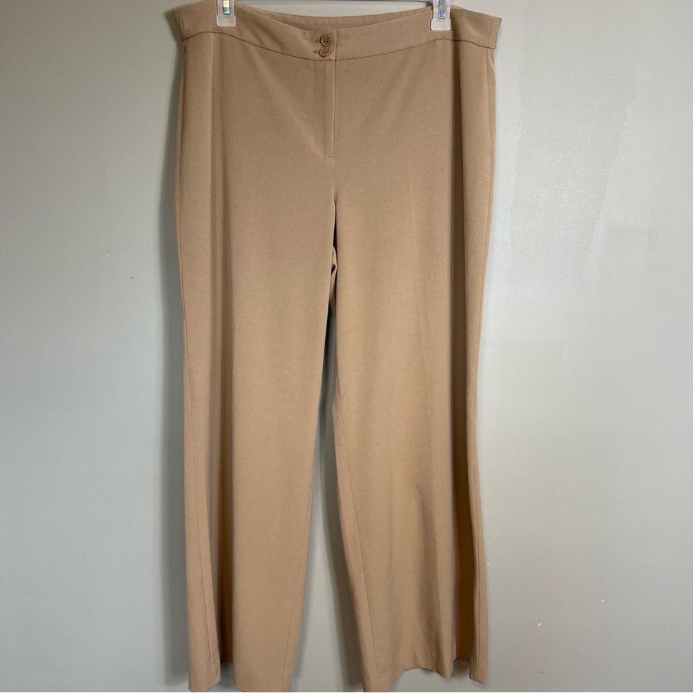 Lane Bryant Wide Leg Trousers Plus Size 18 Tan Brown Pants Office Work Wear